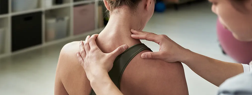Adjusting spine during physical therapy session